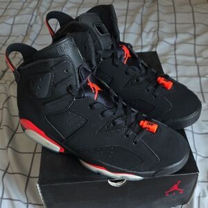 Jordan Retro Black and Infrared Sneakers